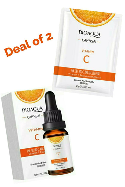 Bioaqua Vitamin C Serum + Face Mask Deal Zen Aural