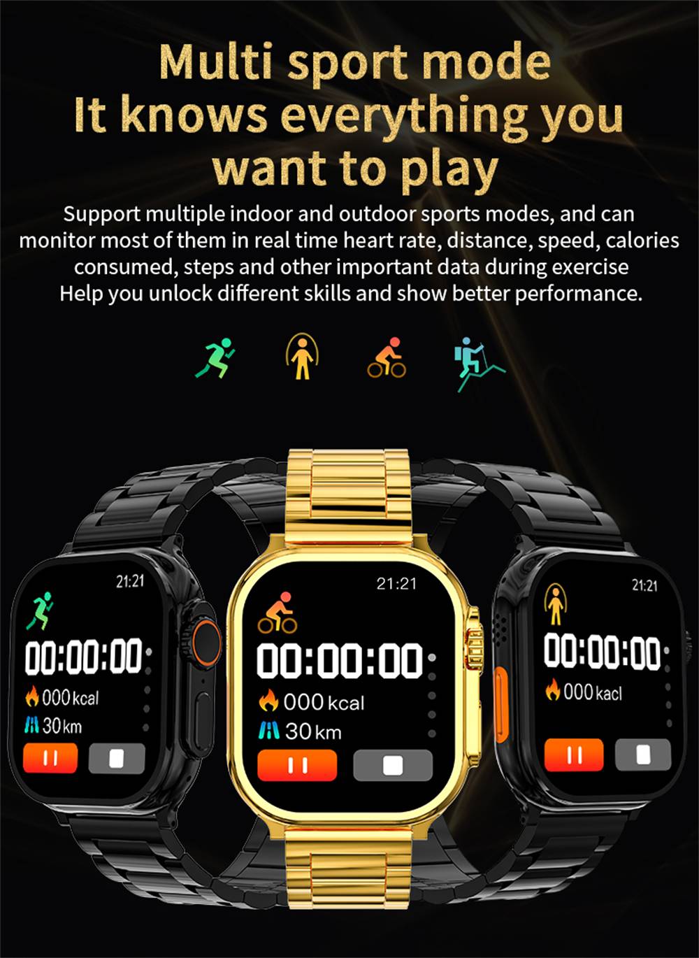 S9 Ultra 2 Smart Watch Golden Edition - Zenaural